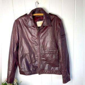 *RARE* Saxony Vintage 80s Maroon Leather Jacket